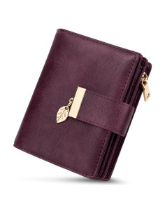 Cartera Pequeña HUANLANG para Mujeres con Bloqueo RFID - Púrpura