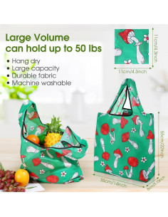 Juego de 12 Bolsas de Compras Reutilizables Plegables Teenyyou 2
