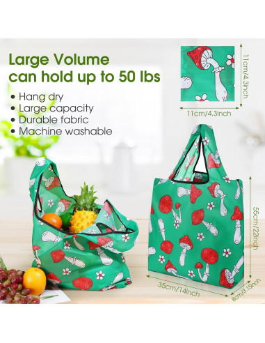 Juego de 12 Bolsas de Compras Reutilizables Plegables Teenyyou