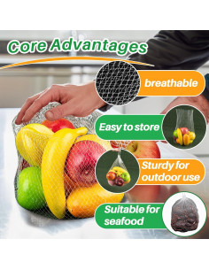 Bolsas de Malla Reutilizables para Verduras 50PCS - ZXL 2