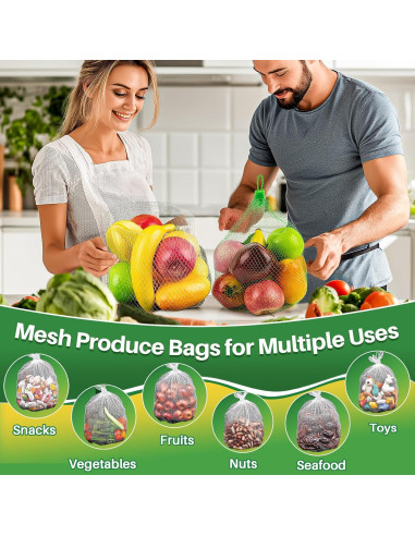 Bolsas de Malla Reutilizables para Verduras 50PCS - ZXL