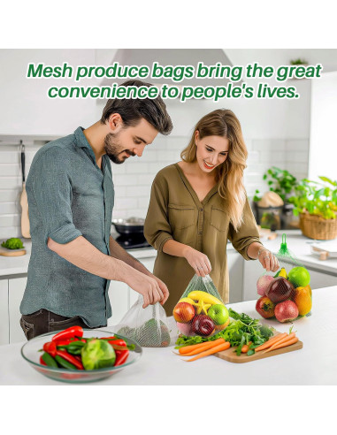 Bolsas de Malla Reutilizables para Verduras 50PCS - ZXL