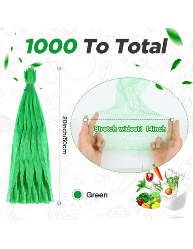 Bolsas de Malla Reutilizables Windyun 1000 Pcs 50.8 cm Verde