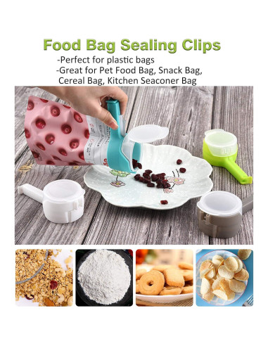 4 Clips para Bolsas de Comida Ledorr con Vertedor Grande