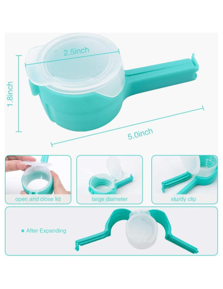 4 Clips para Bolsas de Comida Ledorr con Vertedor Grande