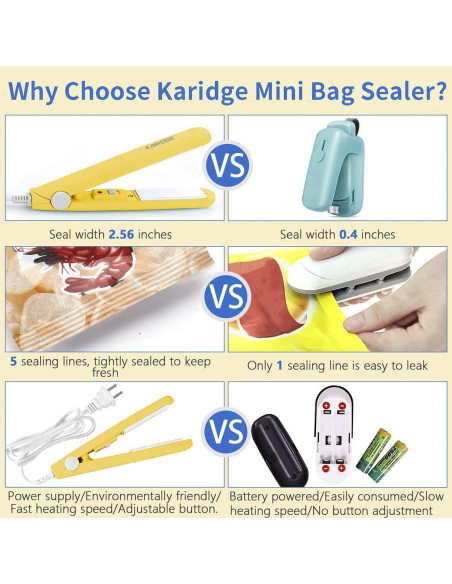 Mini Sello de Bolsa Karidge KY-1602 Amarillo para Snacks