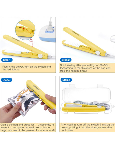 Mini Sello de Bolsa Karidge KY-1602 Amarillo para Snacks