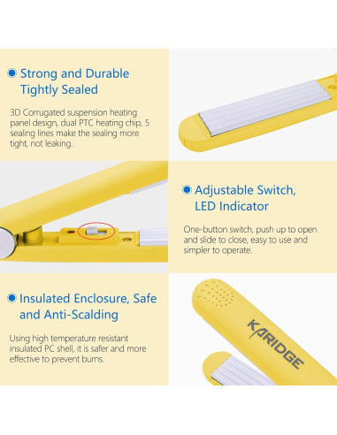 Mini Sello de Bolsa Karidge KY-1602 Amarillo para Snacks