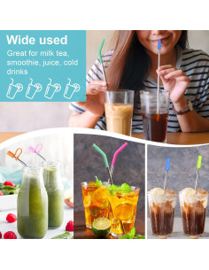 Juego de Popotes Reutilizables de Acero Inoxidable DKYEUD 6 PCS 2