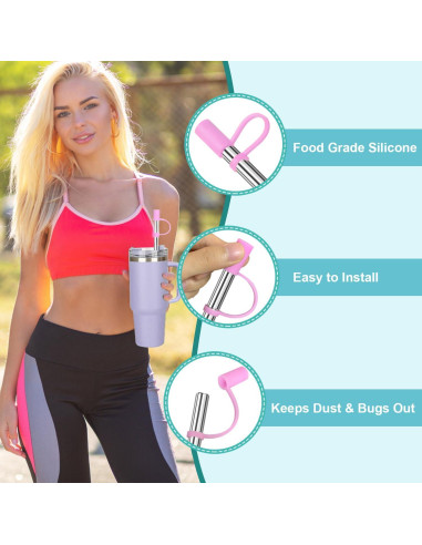 Juego de Popotes Reutilizables de Acero Inoxidable DKYEUD 6 PCS