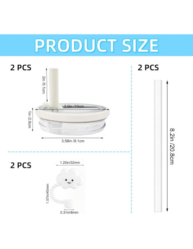 Paquete de 2 Tapas Invertidas para Taza Stanley Quencher 40 oz