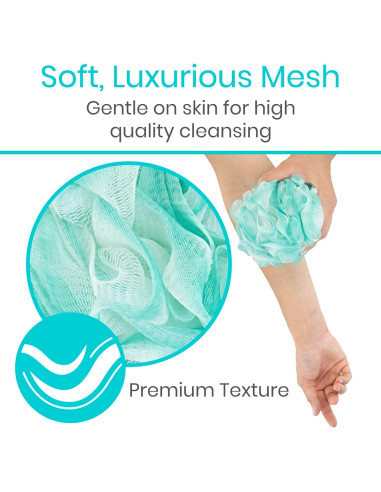 Esponjas de Reemplazo Loofah Vive - 4 Pk para Ducha y Baño