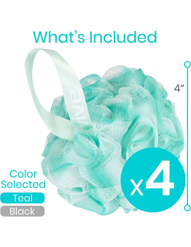 Esponjas de Reemplazo Loofah Vive - 4 Pk para Ducha y Baño