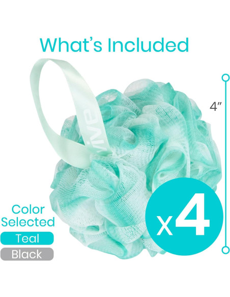Esponjas de Reemplazo Loofah Vive - 4 Pk para Ducha y Baño Esponjas de Reemplazo Loofah Vive - 4 Pk para Ducha y Baño