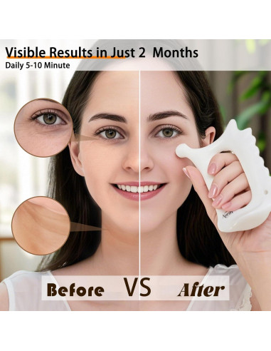 Herramienta Gua Sha Cerámica 4-en-1 Aurift para Masaje Facial