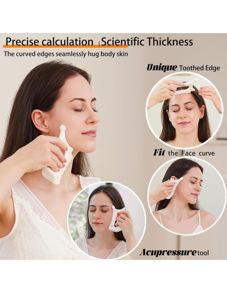 Herramienta Gua Sha Cerámica 4-en-1 Aurift para Masaje Facial Herramienta Gua Sha Cerámica 4-en-1 Aurift para Masaje Facial