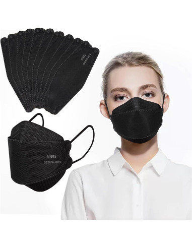 Mascarillas KN95 Borje Adultos 50 Unidades Negra 5 Capas