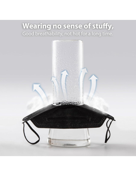 Mascarillas KN95 Borje Adultos 50 Unidades Negra 5 Capas