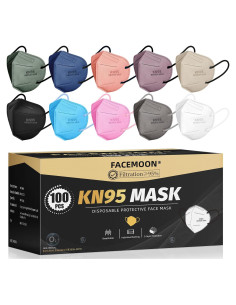 Mascarillas KN95 Desechables 100 Piezas Multicolor 5 Capas