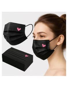 Mascarillas desechables negras MEESOUL 50 unidades 3 capas