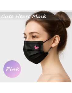 Mascarillas desechables negras MEESOUL 50 unidades 3 capas 2