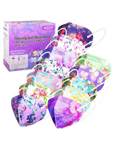 Mascarillas KN95 AHOTOP 60 Paquetes Floral Multicolor 5 Capas