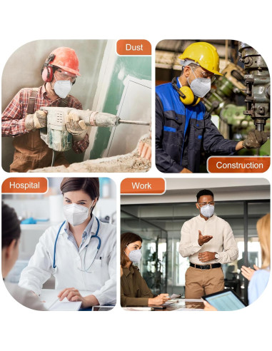 Mascarillas KN95 Desechables Adultos - Paquete 100 Unidades 5 Capas