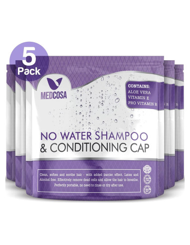 Gorro de Champú Sin Enjuague Medcosa - 5 Unidades con Aloe Vera