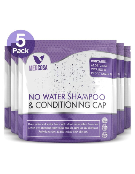 Gorro de Champú Sin Enjuague Medcosa - 5 Unidades con Aloe Vera