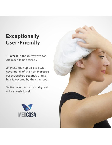 Gorro de Champú Sin Enjuague Medcosa - 5 Unidades con Aloe Vera
