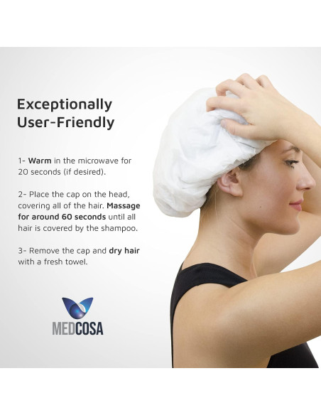 Gorro de Champú Sin Enjuague Medcosa - 5 Unidades con Aloe Vera