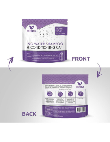 Gorro de Champú Sin Enjuague Medcosa - 5 Unidades con Aloe Vera