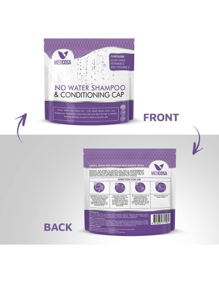 Gorro de Champú Sin Enjuague Medcosa - 5 Unidades con Aloe Vera