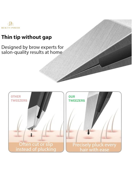 Pinzas de Precisión Beauty Power Inclinadas Acero Inoxidable Pinzas de Precisión Beauty Power Inclinadas Acero Inoxidable
