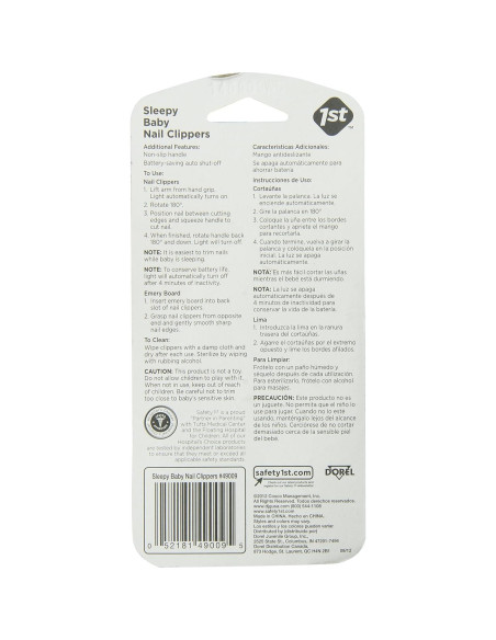 Cortauñas para Bebés Sleepy Safety 1st con Luz LED Cortauñas para Bebés Sleepy Safety 1st con Luz LED