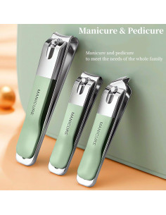 Juego de Manicura 4 Piezas NEMIBAD Acero Inoxidable Verde 2