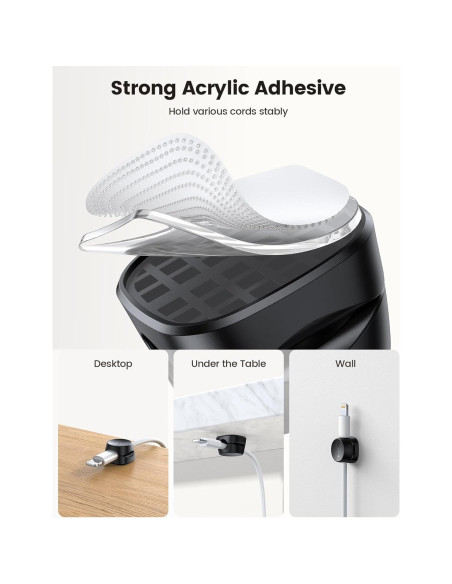 Organizador de Cables Lamicall 6Pack Clips Adhesivos Negro