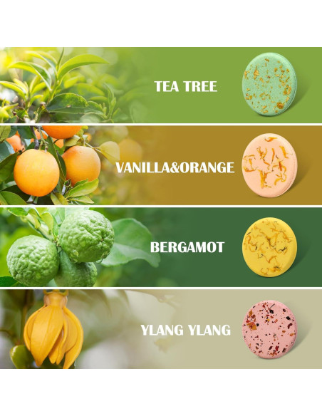 Tabletas de Vapor de Ducha Aromaterapia OYEKEEP - 8 Pcs Naturales Tabletas de Vapor de Ducha Aromaterapia OYEKEEP - 8 Pcs Naturales