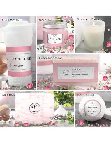 Juego de Spa Natural 5 Piezas Envizins - Aromas de Rosa