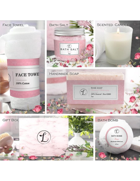 Juego de Spa Natural 5 Piezas Envizins - Aromas de Rosa