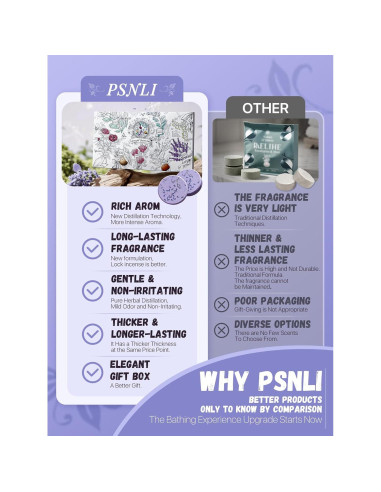 Pastillas de Ducha Aromaterapia Psnli - 8 Aromas Relajantes