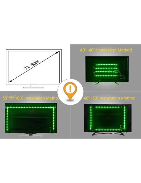 Luces de tira LED PANGTON VILLA 2.5m para TV 101-152cm
