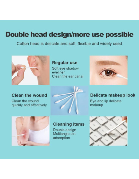 Hisopos de Algodón Doble Punta Le Miju 200 Unidades Viaje