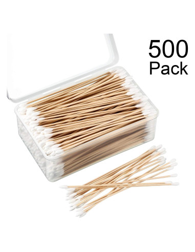 Bastones de Algodón Norme 15 cm - 500 Pcs con Mango de Madera