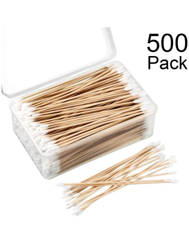 Bastones de Algodón Norme 15 cm - 500 Pcs con Mango de Madera