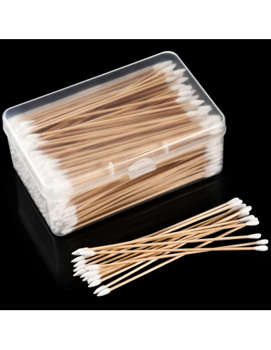 Bastones de Algodón Norme 15 cm - 500 Pcs con Mango de Madera