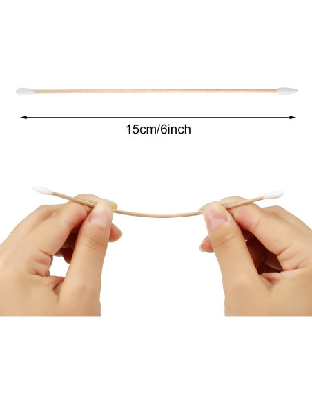 Bastones de Algodón Norme 15 cm - 500 Pcs con Mango de Madera