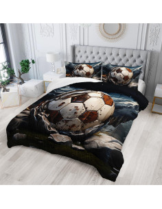 Juego de Edredón Individual AILONEN Fútbol 3D Microfibra 2