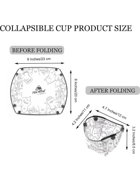 Juego de Tazas Plegables MIUPOO - 4 Piezas, Material PP, 12 cm