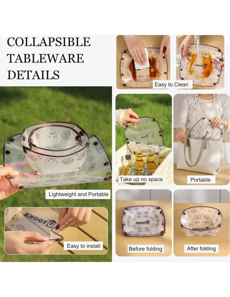 Juego de Tazas Plegables MIUPOO - 4 Piezas, Material PP, 12 cm